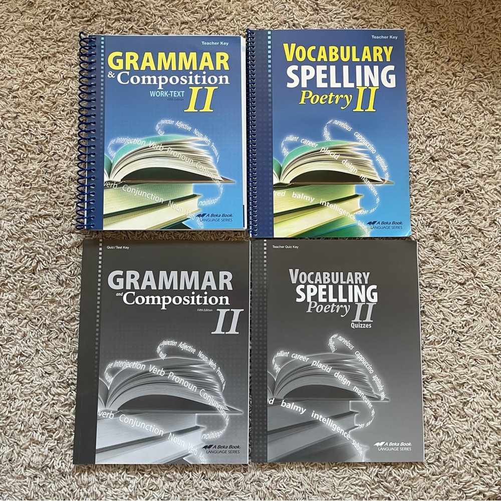 Abeka 8 Grade Grammar & Composition Vocabulary Spelling Poetry Teacher Key Books